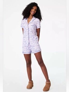 Roller Rabbit Party Toile Polo Pajamas- S